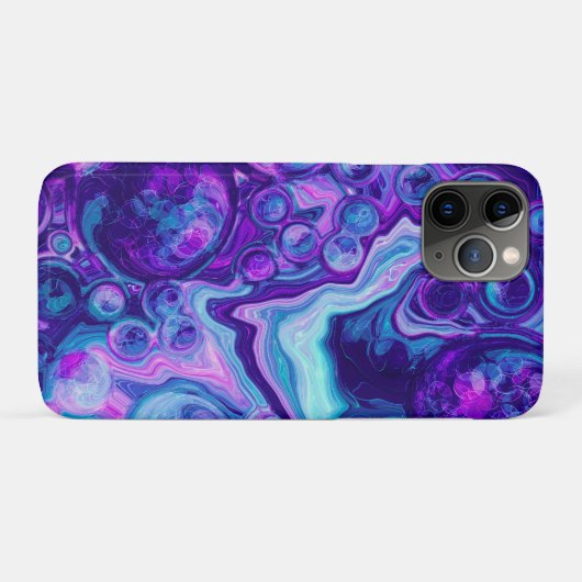 Paarse, blauwe, roze marmer Bokeh Fluid Art Case-Mate iPhone Case (Achterkant (horizontaal))