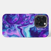 Paarse, blauwe, roze marmer Bokeh Fluid Art iPhone Hoesje (Achterkant horizontaal)