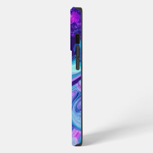 Paarse, blauwe, roze marmer Bokeh Fluid Art iPhone Hoesje (Linkerkant)