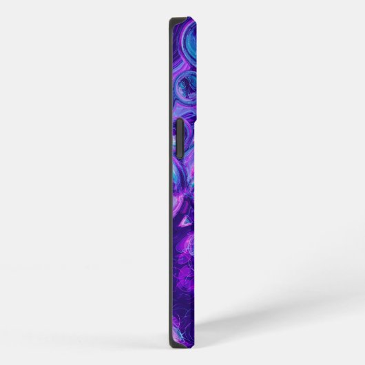 Paarse, blauwe, roze marmer Bokeh Fluid Art iPhone Hoesje (Rechterkant)