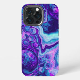 Paarse, Blauwe, Roze Marmer Bokeh Vloeibare Kunst iPhone 13 Pro Hoesje