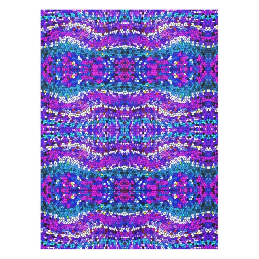 Paarse blauwe roze mozaïekTegel Patroon Tablecloth Tafelkleed (Voorkant)