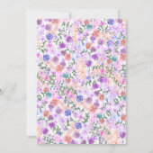 Paarse, Blauwe, Roze, Perzik Rozen Trouwkrans Kaart (Achterkant)