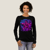 Paarse Blauwe Roze Sterren Naam Graphic T-Shirt (Voorkant)