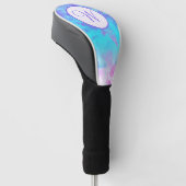 Paarse Blauwe Roze Verfspat Monogram Golfheadcover (Schuin)