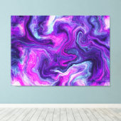 Paarse, blauwe, roze vochtige kunst canvas afdruk (Insitu (Houten vloer))