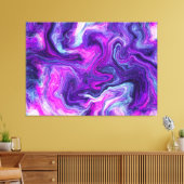 Paarse, blauwe, roze vochtige kunst canvas afdruk (Insitu (Woonkamer))