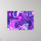 Paarse, blauwe, roze vochtige kunst canvas afdruk (Voorkant)