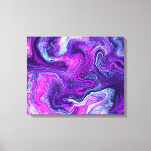 Paarse, blauwe, roze vochtige kunst canvas afdruk (Voorkant)