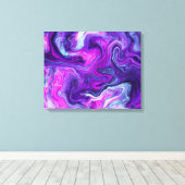Paarse, blauwe, roze vochtige kunst canvas afdruk (Insitu (Houten vloer))