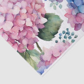 Paarse, Blauwe, Roze Waterverf Hydrangea Flowers Tissuepapier (Detail)