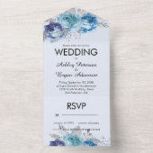 Paarse & Blauwe Rozen All In One Trouw Uitnodigin All In One Uitnodiging (Binnen)