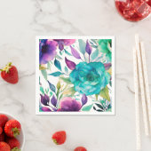 Paarse Blauwe Rozen bloemen Servet (Insitu)