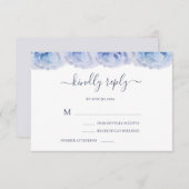 Paarse Blauwe Rozen Elegante Trouw-RSVP Kaart (Voorkant / Achterkant)