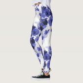 Paarse Blauwe Rozen Leggings (Links)