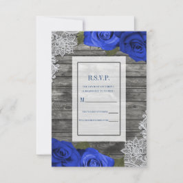 Paarse Blauwe Rozen Rustieke Houten Witte Kantlijn Kaart
