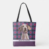 Paarse Blauwe Schattigee Foto Gift Hond Moeder Oma Tote Bag (Achterkant)