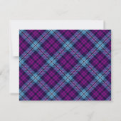 Paarse Blauwe Schotse Tartan Plaid Bruiloft Save The Date (Achterkant)
