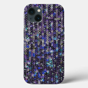 Paarse blauwe sequenties spartelpatroon Case-Mate iPhone case