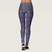 Paarse blauwe sequenties | spartelpatroon   leggings (Achterkant)