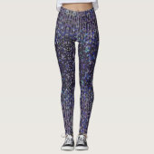 Paarse blauwe sequenties | spartelpatroon   leggings (Voorkant)