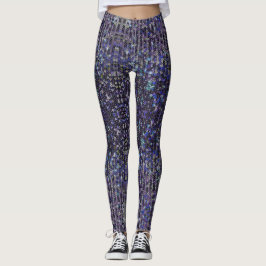 Paarse blauwe sequenties | spartelpatroon   leggings
