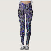 Paarse blauwe sequenties | Spatbord Leggings (Voorkant)