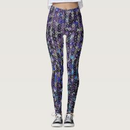 Paarse blauwe sequenties | Spatbord Leggings