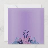 Paarse & Blauwe Shimmer Butterfly Sweet 16 Uitnodi Kaart (Achterkant)