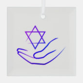 Paarse/blauwe ster van David Glass Ornament (Achterkant)