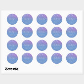 Paarse blauwe sterren Rain Soft Glitter Hartelijk Ronde Sticker (Vel)