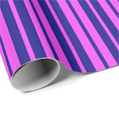 Paarse Blauwe Stijlvolle Strepen Patroonontwerp Cadeaupapier (Rol Hoek)