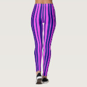 Paarse Blauwe Stijlvolle Strepen Patroonontwerp Leggings (Achterkant)