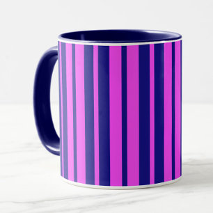 Paarse Blauwe Stijlvolle Strepen Patroonontwerp Mok