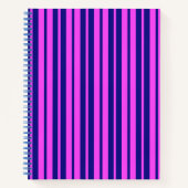 Paarse Blauwe Stijlvolle Strepen Patroonontwerp Notitieboek (Voorkant)