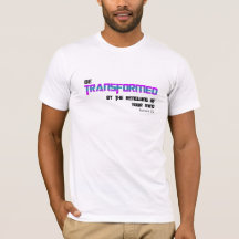 Paarse blauwe tekst T-shirt transformeren
