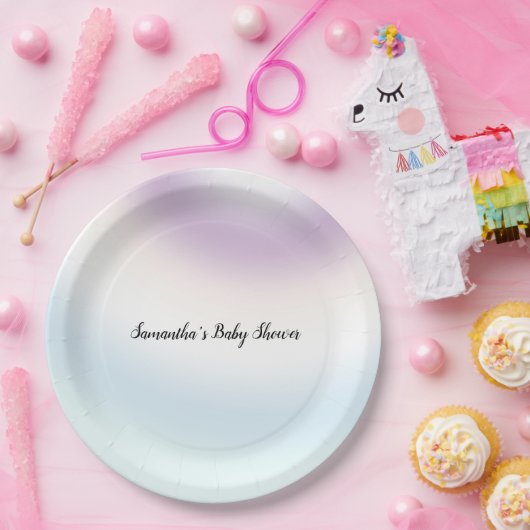 Paarse blauwe tinkleurstof papieren bordje (Feest)