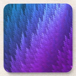 Paarse Blauwe Tye Dye Veerpatroon Bier Onderzetter