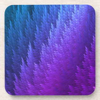 Paarse Blauwe Tye Dye Veerpatroon Bier Onderzetter