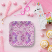 Paarse blauwe ventilator Abstract Papieren Bordje (Feest)