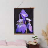 Paarse Blauwe Vlag Iris Bloem Hangend Wandkleed (Slaapkamer)