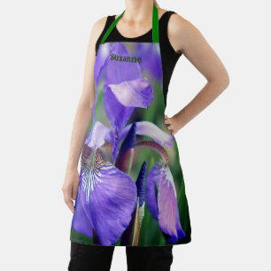 Paarse Blauwe Vlag Iris Flower Gepersonaliseerd Schort