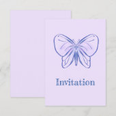 Paarse blauwe vlinder (Voorkant / Achterkant)