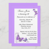 Paarse blauwe vlinder bloem PERSONALISEERBAAR Kaart (Voorkant / Achterkant)