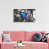 Paarse blauwe vlinder canvas afdruk (Insitu (Woonkamer))