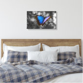 Paarse blauwe vlinder canvas afdruk (Insitu (Slaapkamer))