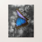 Paarse blauwe vlinder legpuzzel (Verticaal)