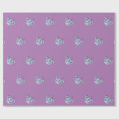 Paarse blauwe vlinder voor het oppakken van papier (Vlak)