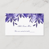 Paarse blauwe vlinderdentafel plaatskaartje (Voorkant)