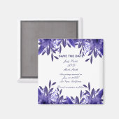 Paarse blauwe vlindervloed bespaart de datum magne magneet (Voorkant / Achterkant)